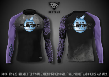 10th Planet Waterloo Long Sleeve Ranked Rashguard (Purple)